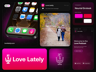 Love Lately Podcast - Branding & Identity 3d animation branding branding identity dashboard design graphic design icon illustration logo motion graphics prototyping ui user research ux wiireframing