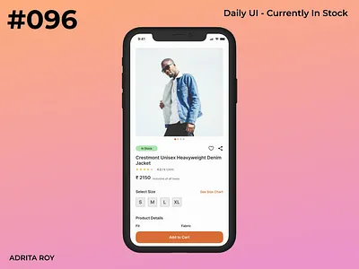 DailyUI 096 - Currently In Stock clothingapp dailychallenge dailyui design designsystem ecommerce figma mobile productdesign shopping ui ux