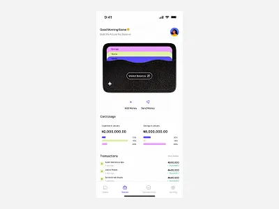 Smart Wallet UI – Track, Save & Spend Better app dailyui dailyui or www.dailyui.co design ui vector