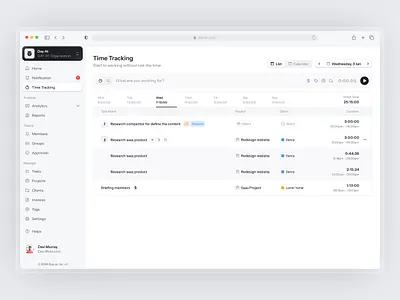 App.io - Time Tracking HR Management Dashboard Saas analytics business company dashboard design employees management hr hr management time tracking ui ui kit ux web app web builder