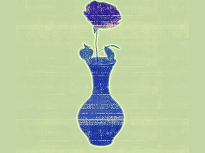 Vase with flower flower illustration isolated ornament plant pottery vase