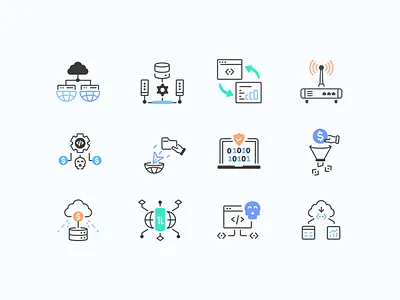 Cloud Icons 404 call center character cloud cloud app cloud computing color icon error flat icon glyph icon icon icons illustration line icon mini illustration networking operations server server icon vector