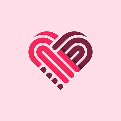 Love Hand Shake (Logo For Sale) 3d animation branding design graphic design hand handshake icon illustration lineart logo logo for sale logos love mockup monoline romance simple ui vector