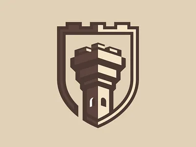 Castle Shield Badge (Logo For Sale) 3d animation branding castle design fort fortress graphic design icon illustration logo logo for sale mockup shield simple tower ui vector window