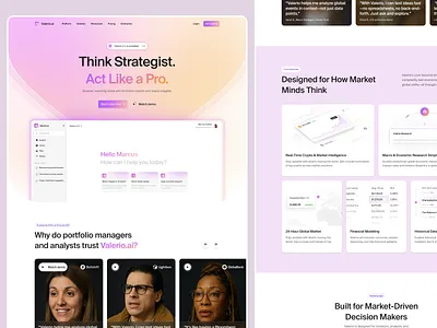 Valerio.ai – AI-Powered Investment Research Landing Page ai ai chat bot ai operator ai platform ai product design artificial intelligence chat chatgpt landing page neural network openai platform product saas startup ui ux web website