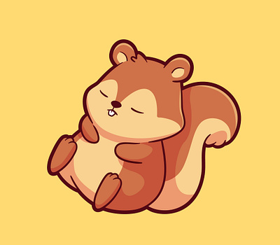 Adorable Squirrel sleeping soundly tree