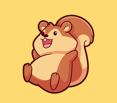Adorable Squirrel is jumping happily tree