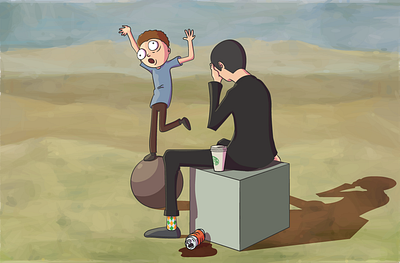 Morty on a Ball illustration illustrator vector