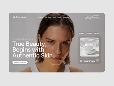 Skincare landing page hero section exploration graphic design hero section minimalist design skincare hero skincare hero section skincare homepage skincare page ui ui design uiux user interface skincare web design web development website design