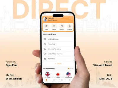 Direct - Visa & Travel Service Platform (Case Study) app app mobile case study design system direct iconset mobile app mobile app case study mobile application new design product design redesign responsive design saudiarabia travel app trends ui ux design visa app web design wireframes