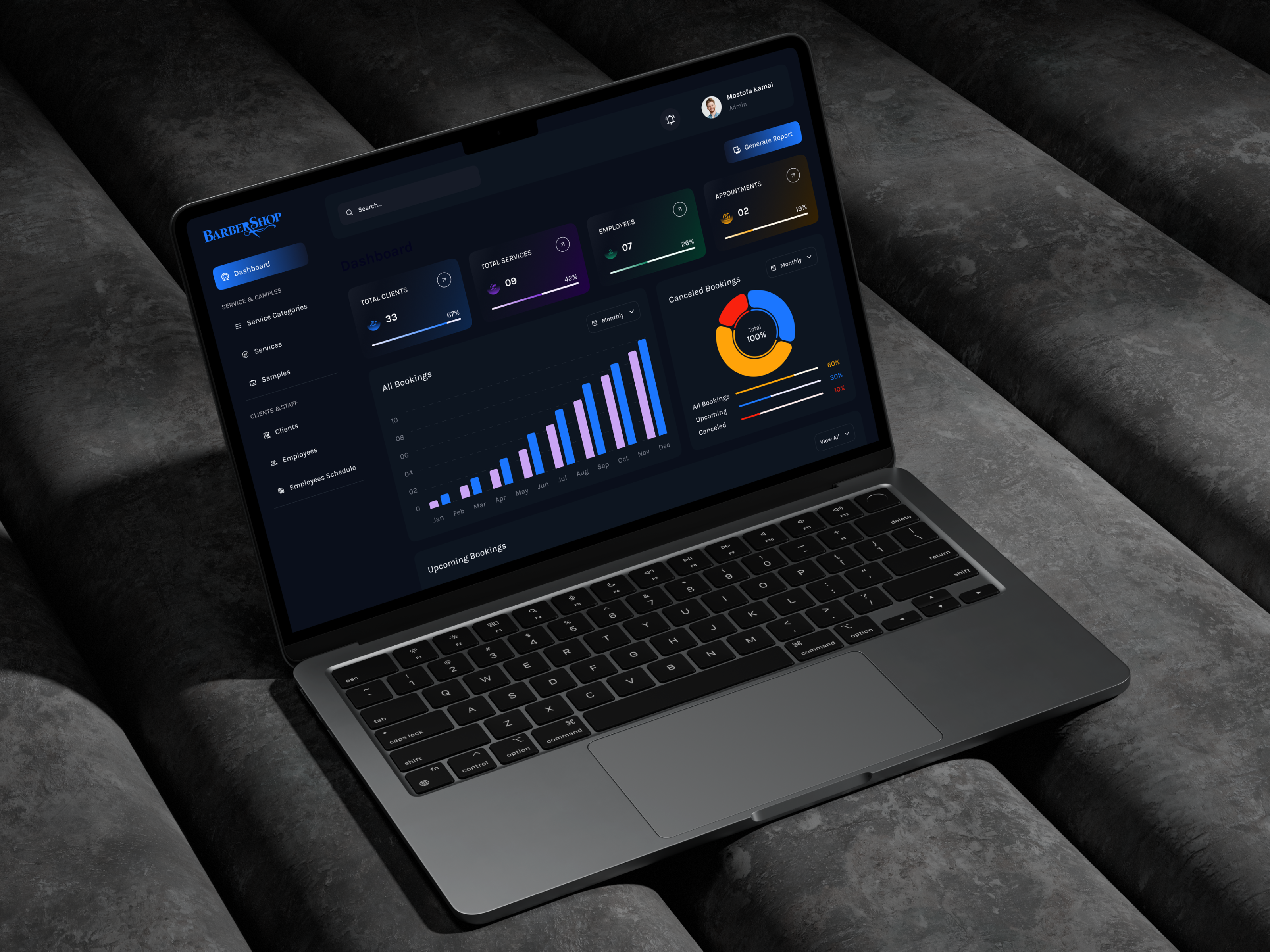 Project Dashboard admin panel analytics barber barber shop barbershop clean clean ui crm dashborad design finance financial haircut management ui ui design user interface web web design website design