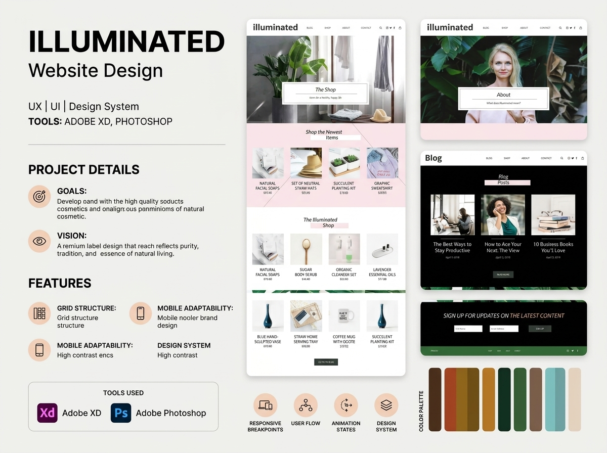 Illuminated - Website 2d animation 3d animation animation branding design graphic design illustration logo motion graphics ui ux vector wirefram