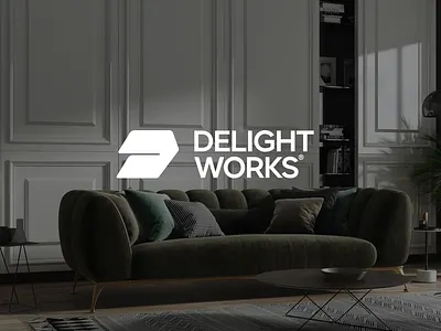 DELIGHT WORKS - ARCHITECTURE AGENCY BRANDING DESIGN branding clean design figma graphic design illustrator logo photoshop sleek spline