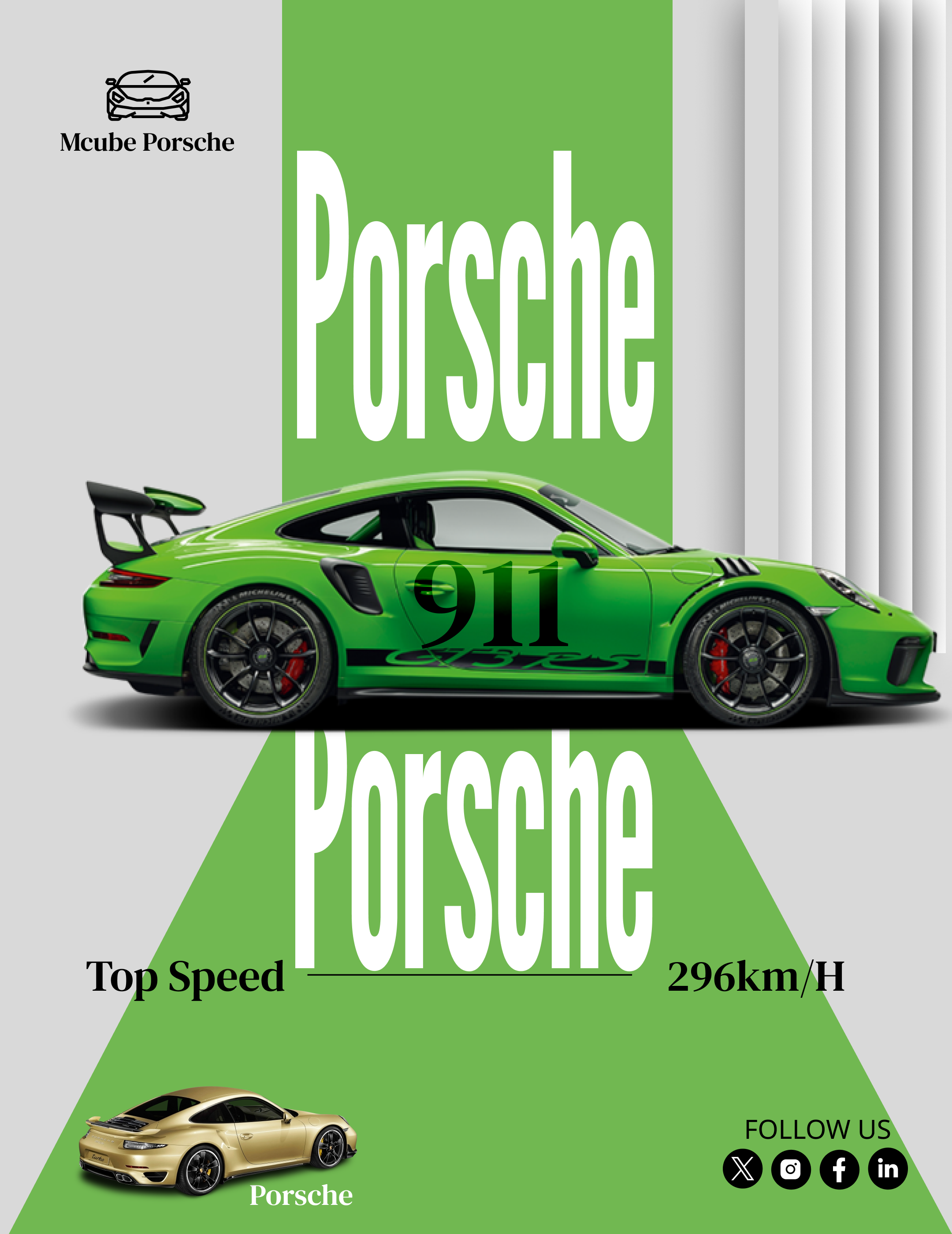 Porsche Car Poster Design 3d animation branding design figma graphic design illustration logo modern auto art motion graphics ui website
