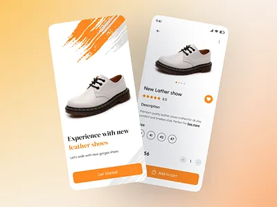 Shoes E-Commerce Mobile app UI/UX cleandesign ecommerce fashionapp footweardesign minimalui mobile app mobileappdesign mobileui onboarding productdesign shoesapp shoppingapp uidesign uxdesign