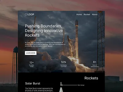 Rocket Website Design branding figma graphic design landing page rocket rocket website ui user experience user interface ux web web design website