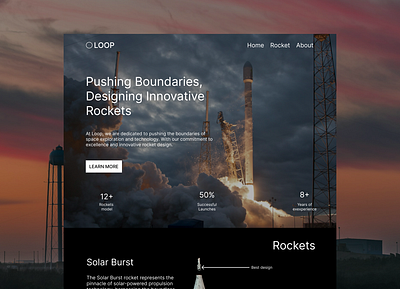 Rocket Website Design branding figma graphic design landing page rocket rocket website ui user experience user interface ux web web design website