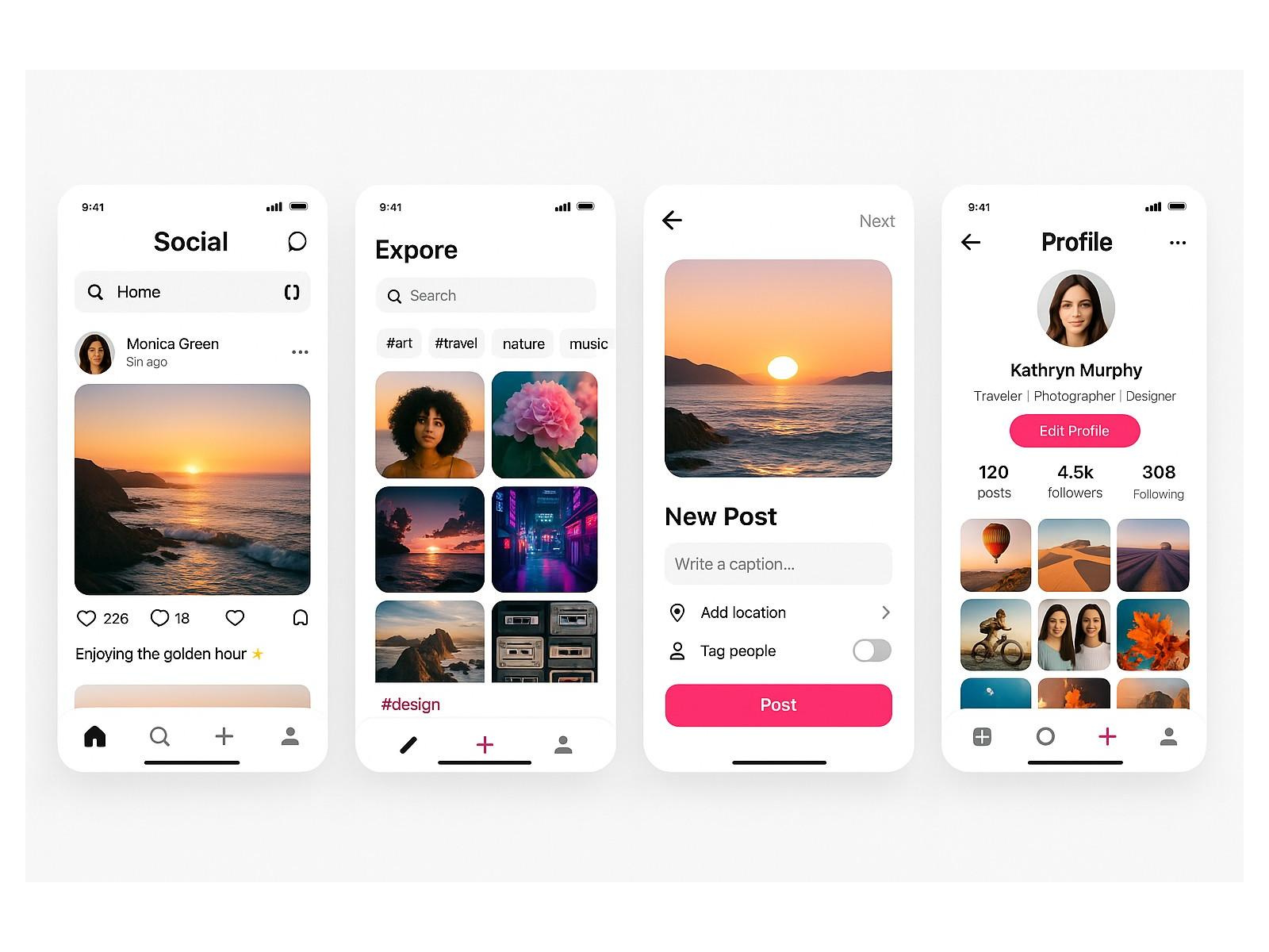 Social Media App Design app daily daily ui daily ux design dribbble dribbble app dribbble design graphic design instagram mobile new social media socialmedia ui ui design ui ux uiux ux ux design