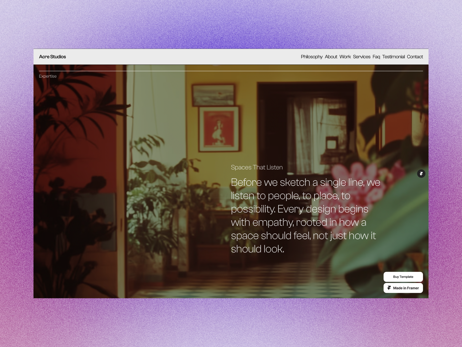 Example of Landing Page Design & Framer Development