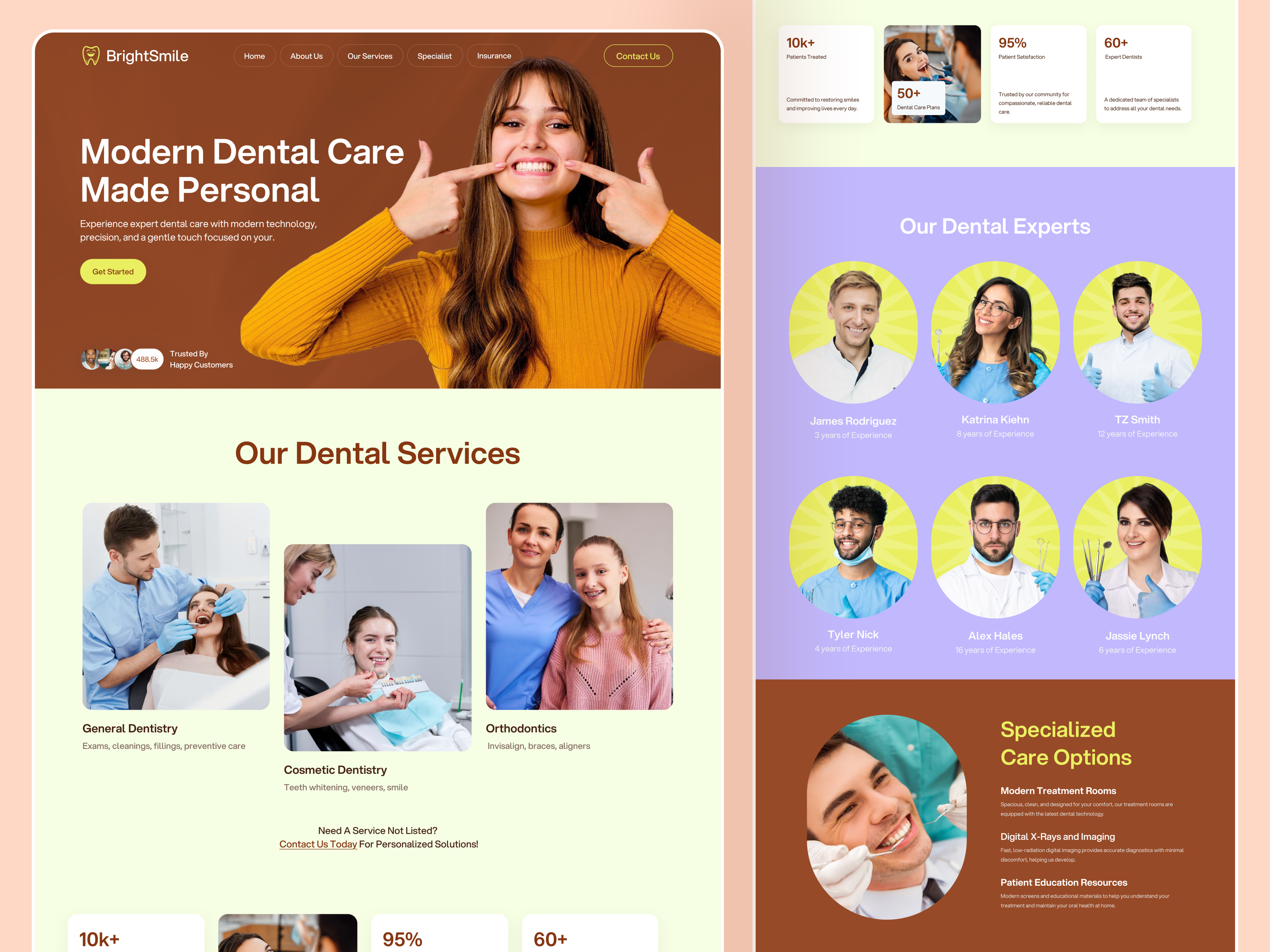 BrightSmile Dental Website celan ui delisas delisas.om dental dental doctor dental website dentist website doctor website modern ui saas sas teeth website ui ux web design web ui website website design