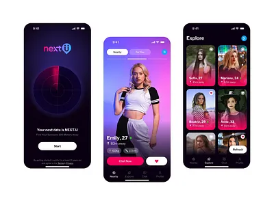 Next-U App Design app app design design graphic design typography ui uiux design ux