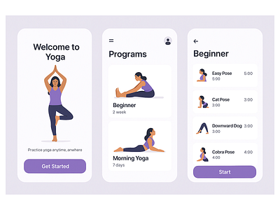 Yoga App Design app daily daily ui daily uiux daily ux design dribbble graphic design new new app design trending ui ui design ui ux uiux uiux design ux ux design viral yoga app