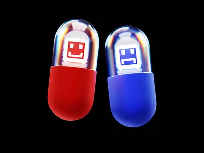 Red Pill or Blue Pill ? 3d 3d illustration animation application best animation bgb blender 3d branding cinema 4d design illustration logo minimal motion graphics popular 3d popular animation popular motion product animation ui web design