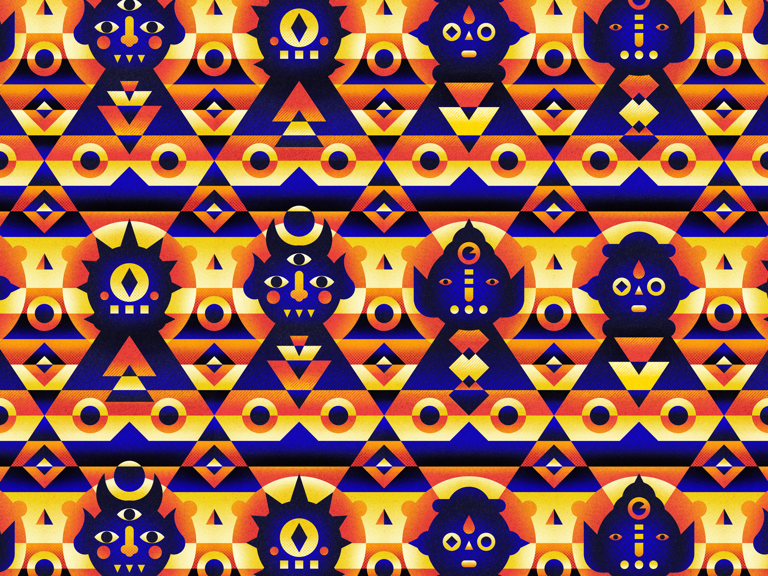 Cylobs Is Math abstract design geometric graphic design illustration modenism monsters pattern design texture vintage