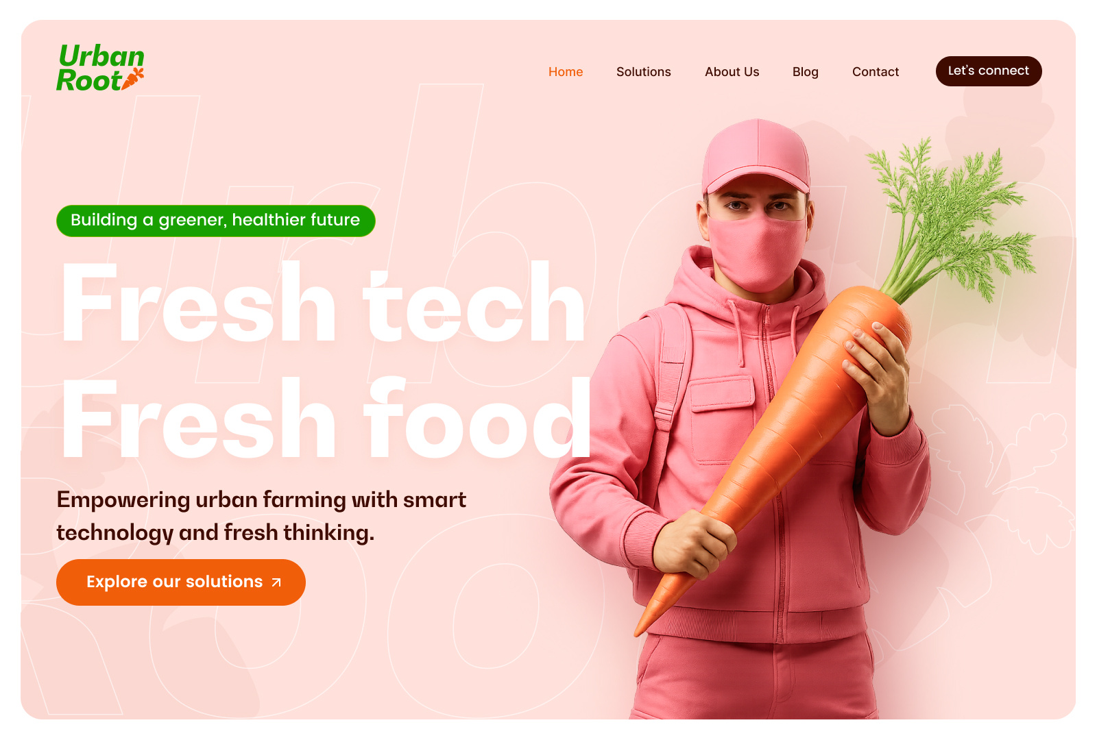 Landing page & Logo Branding - UrbanRoot agriculturewebsite agridesign branding creativedesigner design figma graphic design herosection interface landing page landingpageui minimal mobile startup ui uiux userinterface web webdesign website