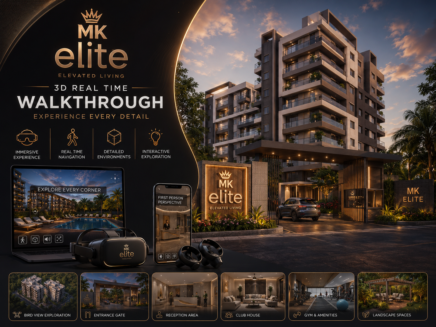 MK Elite 3D Real Time Walkthrough 2d animation 3d animation animation motion graphics real estate real estate sales technology