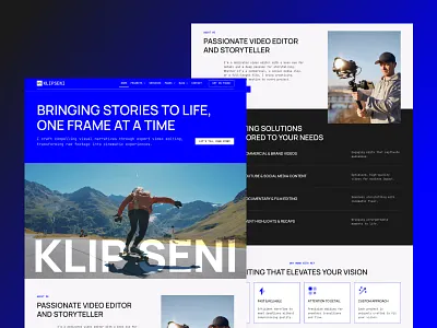 KlipSeni - Portfolio Video Editor Website creative cv creative portfolio cv gallery studio portfolio video editor