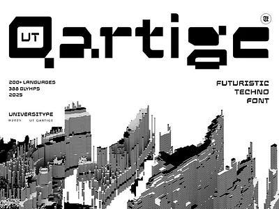 A Techno-futuristic Typeface - UT Qartige branding design font graphic design illustration logo type design typography ui vector