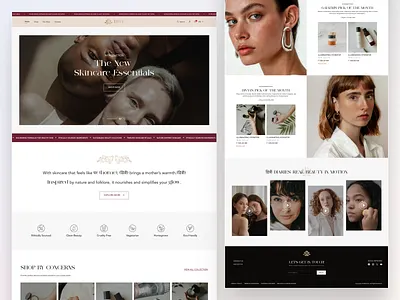 Skincare Website Design branding creative design customer testimonial footer design founders graphic design header design hero section design landing page design minimal design motion graphics shop by treading website design ui website design