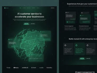 Oxicon – AI-Powered Customer Service Landing Page ai ai chatbot ai platform branding call center clean crm customer satisfaction dark mode helpdesk landing page lead management recommendation system response saas support team webdesign