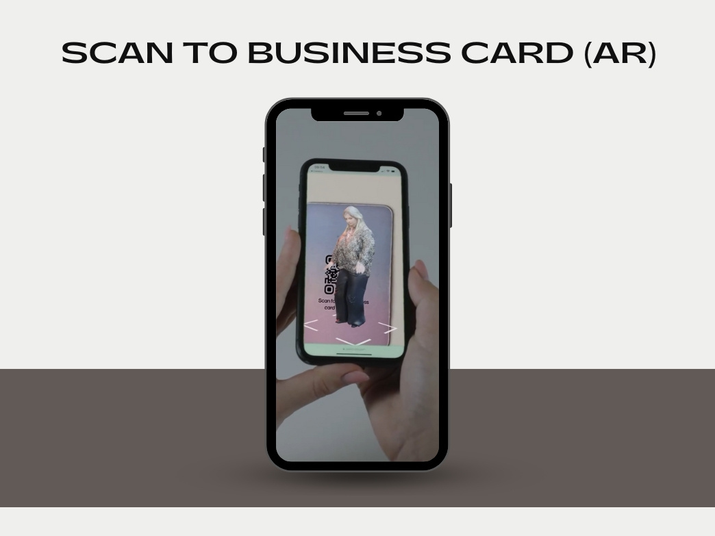 Scan to see a business card of the future animation ar augmented reality motion graphics tech networking tool