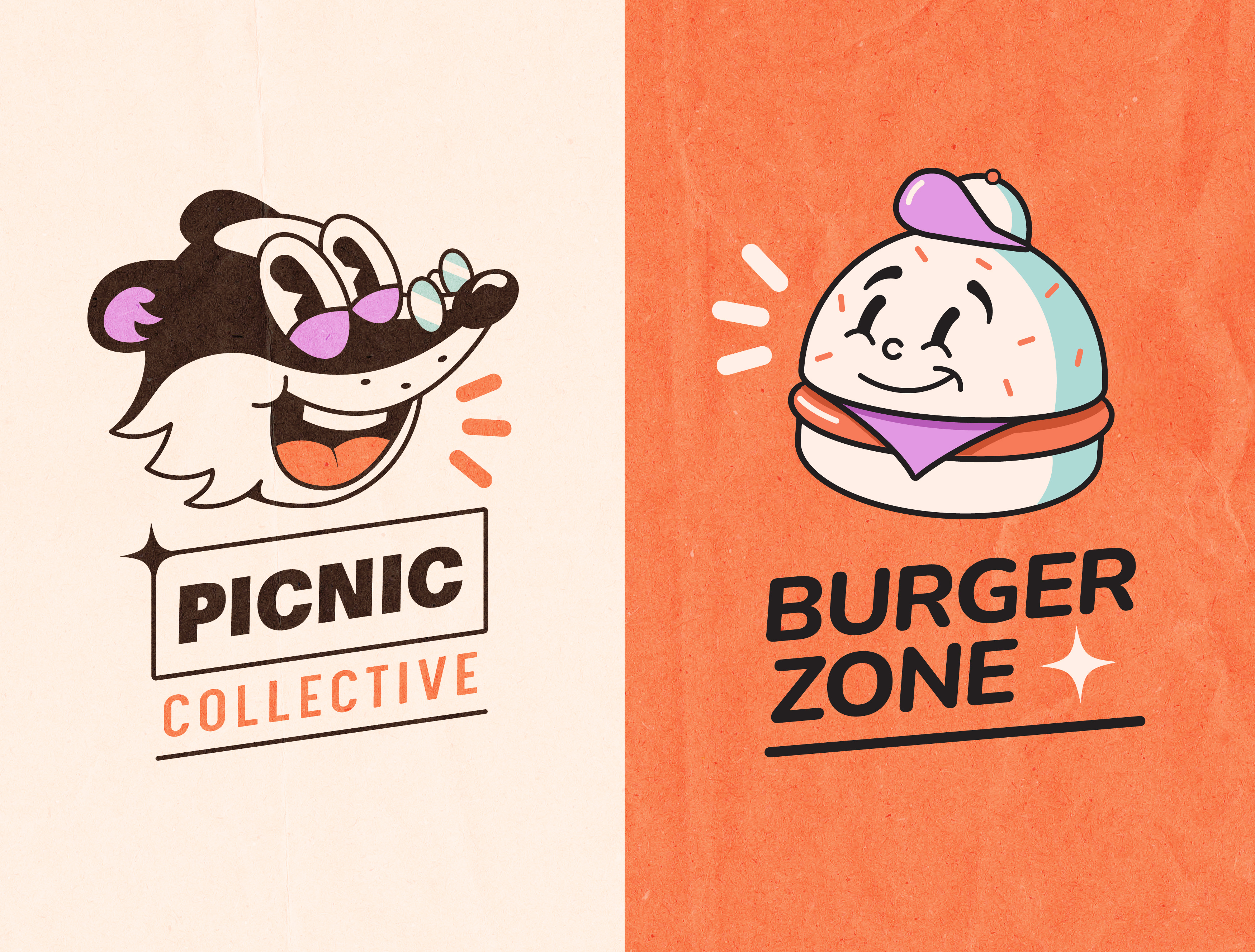 Example of Logo for "Picnic Collective" and "Burger Zone"