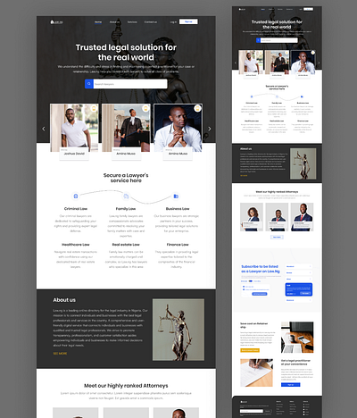 Law.ng website app design landing page mobile design mobile ui ui ux website