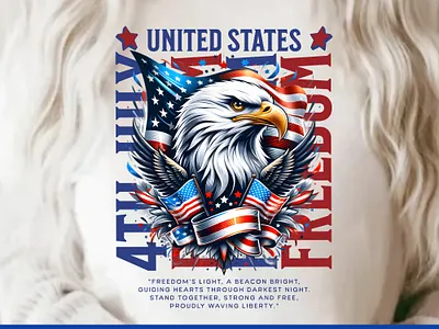 h of July Shirt, 4th of July Eagle Shirt Design, USA Design apparel design