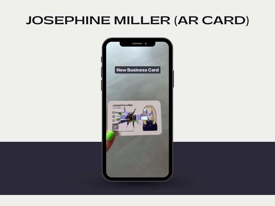 josephine Miller Business Card animation ar ar card for professionals augmented reality metaverse motion graphics