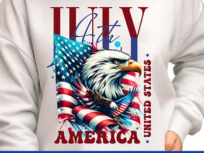 4th July Eagle SVG Sublimation T-Shirt Design apparel design