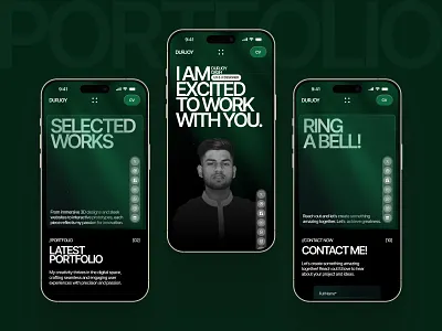 Portfolio Mobile Responsive branding design illustration landing page minimal mobile ui responsive ui ux