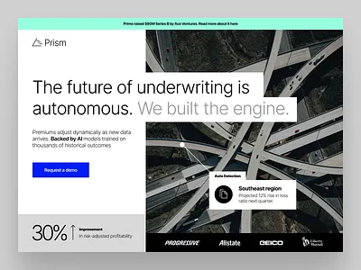 AI Underwriting Website Design startup design