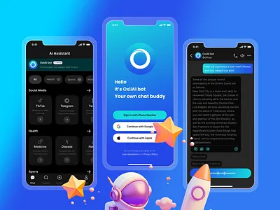 OxiiAI Bot – Your Smart Chat Companion | Mobile UI/UX Case Study aiassistant darkmodeui mobileapp mobileux smartchatbot ui