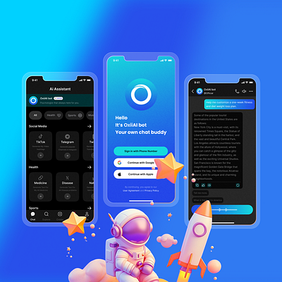 OxiiAI Bot – Your Smart Chat Companion | Mobile UI/UX Case Study aiassistant darkmodeui mobileapp mobileux smartchatbot ui