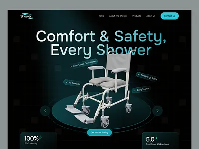 Product Hero Section UI accessibility darkhero dribbble ecommerce furniture healthcareui herosection landingpage modern product productdesign tranding ui ux webdesign
