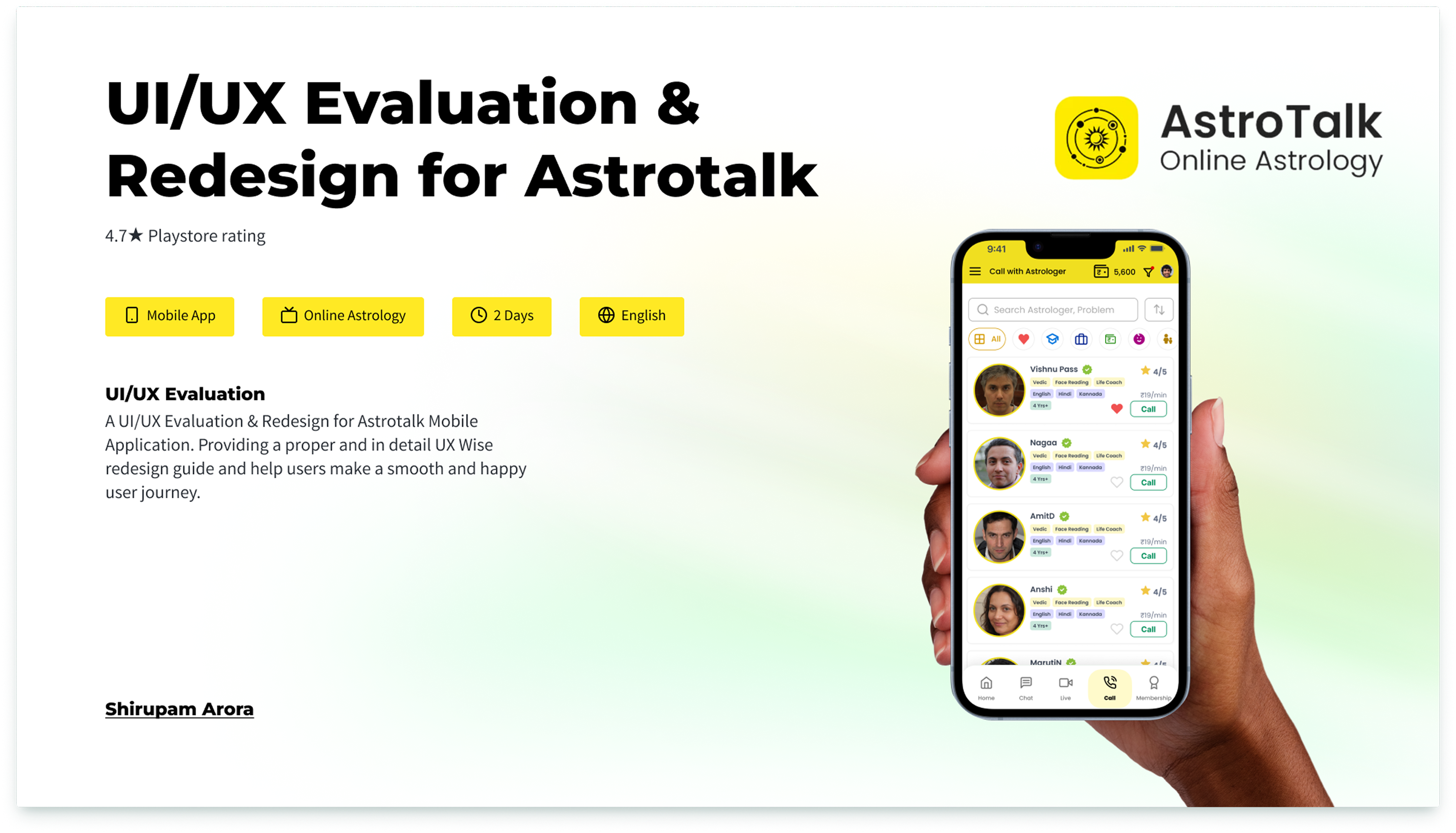 Astrotalk App | UX Evaluation & Redesign animation branding dailyui design figma graphic design illustration logo mobile app mobile app design motion graphics ui uiux user experience ux design