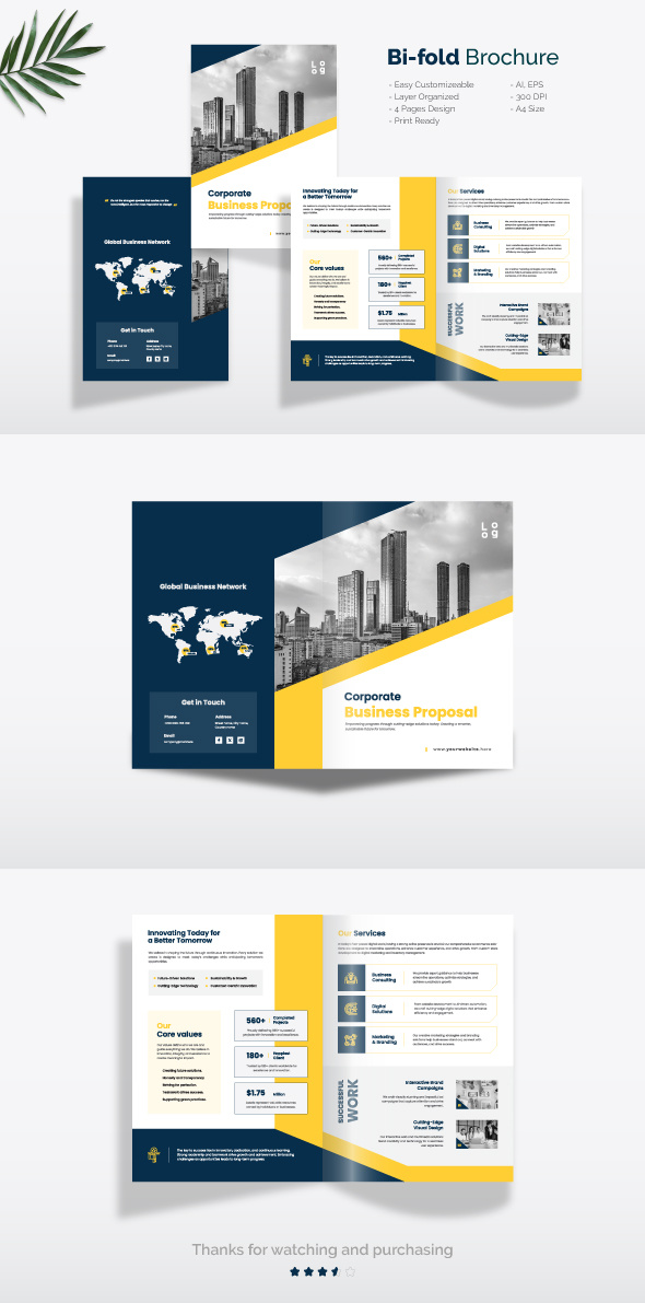 Business Proposal Bi-Fold Brochure Template creativity