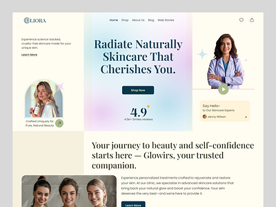Oliora Skincare Ecommerce Website UIDesign beauty brand design beauty website design branding branding website derma care dermatologist website design dribbble showcase ecommerce website figma minimal ecommerce skin problem skincare skincare ecommerce skincare ecommerce website skincare website ui user interface ux website