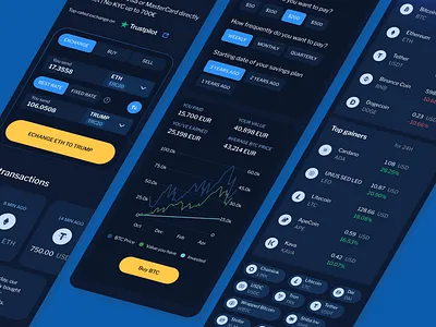 Crypto swap app 💱 app design crypto crypto app dark theme dark ui figma fintech mobile ui ui ui design