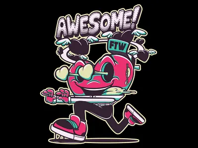 AWESOME! - #artforsale art artwork branding cartoon clothing design illustration logo merch